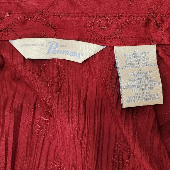Red Crinkled  Paisley Blouse - Picture 10 of 10